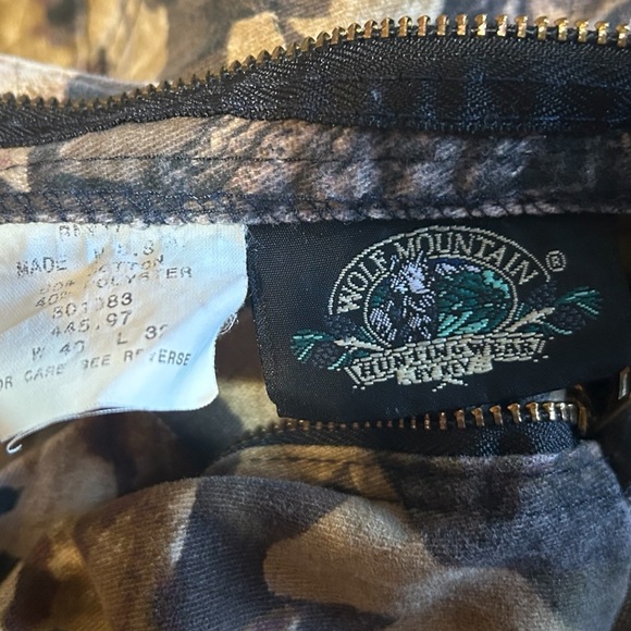 Vintage Wolf Mountain Mossy Oak Camo Brush Pants 40x32 Double Knee - Picture 9 of 11